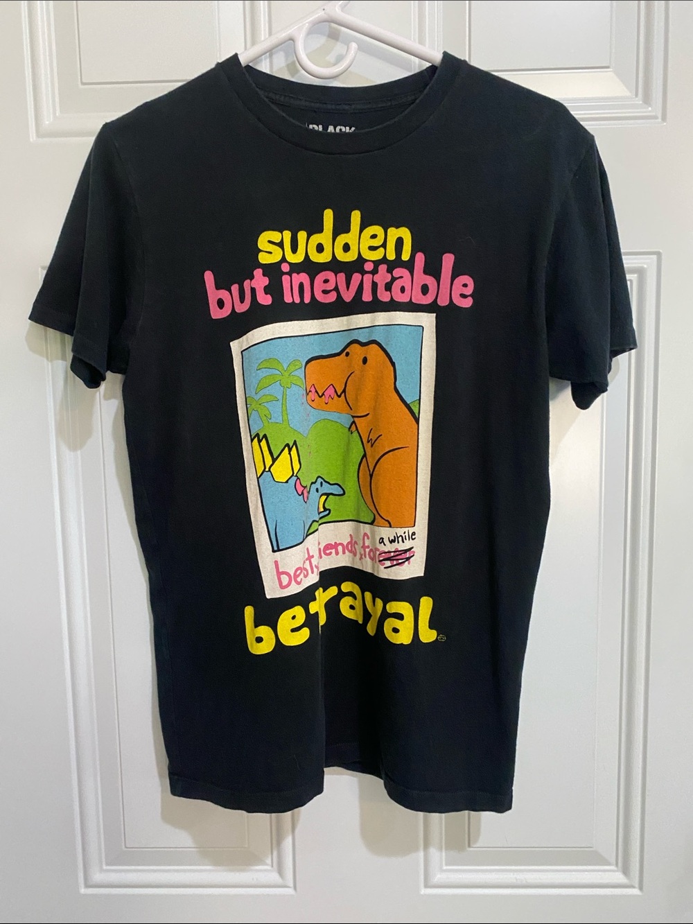 Black Matter Black Graphic Tee with Yellow & Pink Lettering
